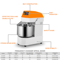 Dmwd — service de pâtisserie ménager, monophasé, 20 litres, 8kg, mélangeur en spirale, pâte à farine, pain, machine de boulangerie, prix
