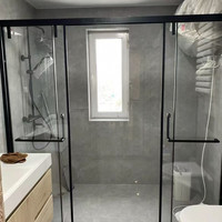 Pintu Kamar Mandi Geser Modern dari Baja Anti Karat yang Tahan Lama dengan Rangka, Kaca Pemisah Area Kering dan Basah, serta Solusi Lengkap untuk Kamar Mandi