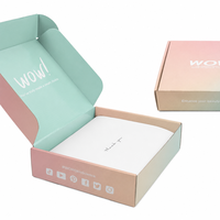 Boîtes personnalisées avec logo, bleu rose, imprimées recto-verso, en carton ondulé, pour l'expédition de café, de boissons froides et de produits e-commerce