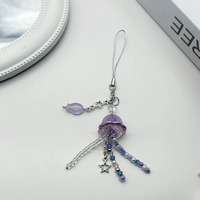 Porte-clés perlé Kawaii rose fraise avec pendentif étoile ailée et fleur, cordon de téléphone à mousqueton blanc, breloque de sac mignonne en forme de fruit, cadeau
