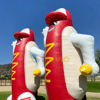 Modèle de nourriture de saucisse gonflable géant de ballon de dessin animé de hot-dog gonflable de 10 pieds pour la publicité extérieure de restauration rapide