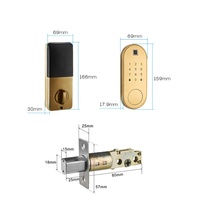 Serrure électronique Tt Lock App air Bnb, mini serrure biométrique à pêne dormant, serrure de porte intelligente Wifi avec empreinte digitale