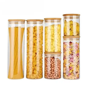 Venta al por mayor de tarro de almacenamiento de vidrio borosilicato de alta calidad tarro de albañil tarros de vidrio redondo tarros con tapas para almacenamiento Kichen - Product Image 5