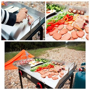 Plancha Portátil de Acero Inoxidable, Resistente, Rectangular, con Superficie Plana, <span class=keywords><strong>para</strong></span> Cocinar al Aire Libre y en Campamentos - Product Image 5