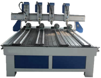 YN1325 3d 8 Têtes Multiple Broche Bois Jambes Travail Sculpture Gravure 6d 4 Axes 3d Cylindre Rotatif Cnc Tour Routeur Machine