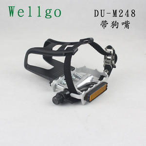 Pédales de vélo Wellgo VM248RJ en alliage d'aluminium avec design « bouche de chien » pour vélos à pignon fixe et vélos de route - Product Image 3