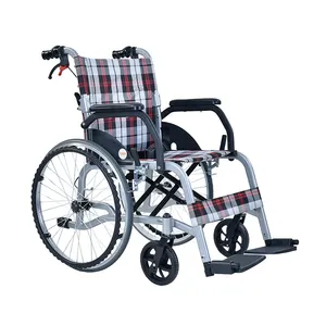 Orthopedic Aluminum Manual Wheelchair Foldable Professional Fixed Plastic Footrests Portable Wheelchairs