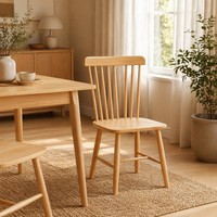 Fournisseur fiable, chaise de salle à manger en bois de caoutchouc massif, robuste, durable, ergonomique, style nordique du milieu du siècle, pour la maison, le restaurant, le café