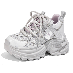 Nouvelle Collection Printemps-Été 2026 : Baskets Légères pour Femmes avec Strass et Semelles Épaisses, Idéales pour les Petites Tailles - Product Image 1