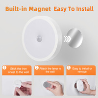Lampe LED Intelligente RGB à Détecteur de Mouvement, Rechargeable Sans Fil, Magnétique, à Fixation N'importe Où pour Maison, Escalier, Placard, Armoire