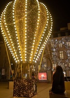 Haute qualité 3D LED géant ballon à air chaud lumière décoration de noël Led ballon de noël lumières pour l'affichage de noël en plein air