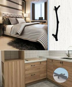 WEKIS Industrial Bedroom <b>Dresser</b> Drawer Handle Black Tree Branch Kitchen Cabinet Metal Handles <b>Knobs</b> Long Wardrobe Handle - Product Image 5