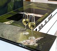 Dalles de marbre vert avocat poli grand format naturel pour comptoirs de cuisine et revêtements de sol – Idéal pour les entrepreneurs en construction