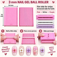 Rouleau à billes de gel pour ongles de 3 mm, plaque en silicone double face pour la modélisation de fleurs 3D, outil de sculpture pour l'art des ongles DIY