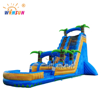 Toboggan aquatique gonflable commercial WINSUN en PVC avec piscine pour événements extérieurs et locations de fêtes pour adultes