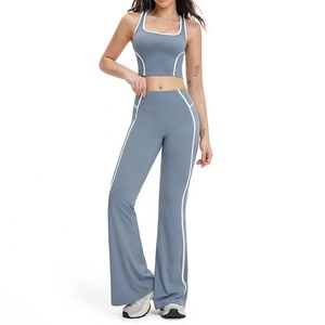 Conjunto de Yoga de 2 Piezas <span class=keywords><strong>para</strong></span> <span class=keywords><strong>Mujer</strong></span>, Cintura Alta Elástica, Shorts Deportivos Casuales, Ropa de Gimnasio - Product Image 6
