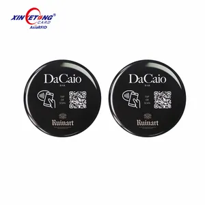 Asiarfid epoxy circular anti-metal coin tag Dia25~60 mm with changeable QR code for android /iphone tap to read