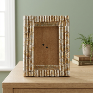 Handmade Decorative Wooden Photo <b>Frame</b> with <b>Antique</b> Metal Design Tabletop Picture <b>Frame</b> for Home Office and Living Room Decor - Product Image 2