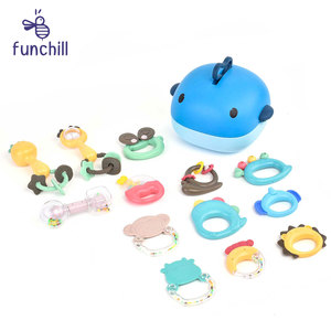 Réconfortant bébé sensoriel jouets de dentition bébé anneau de dentition sans BPA Silicone main saisir <span class=keywords><strong>hochet</strong></span> anneau hochets pour bébé - Product Image 5