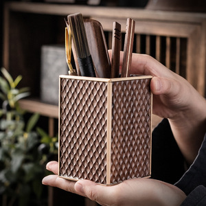 Juego de Té de Madera de Nogal para Seis Personas, Utensilios de Té Kung Fu, Forma Cuadrada, Asas Doradas, Herramientas para Preparar Té de la Tarde - Product Image 2