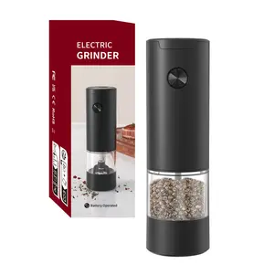 Electric salt and pepper grinder set spice bottle black mill pepper grinder