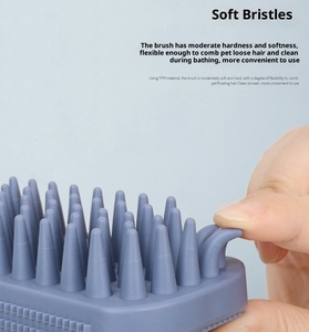 Brosse de bain massante antidérapante pour animaux de compagnie, outil de nettoyage et de toilettage, grand modèle pour chiens et chats, éliminateur de poils - Product Image 1