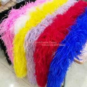 2 Meters Fluffy Ostrich 3 thread ostrich feather boa For Clothing Dress Decoration Crafts Dance Props