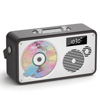 Système de lecteur CD portable rétro en cuir de qualité supérieure avec radio FM |   USBAUX LP-103 Télécommande rechargeable pour la maison/l'extérieur