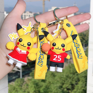 13 moda Pikachu anahtarlıklar Pokemoned UV baskılı çevre dostu kauçuk figürler için özel Logo araba/okul çantası kolye - Product Image 3