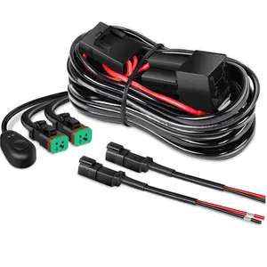 Kit de faisceau de câblage de connecteur DT 10016W 16AWG barre lumineuse LED 12V interrupteur marche/arrêt fusible de lame de relais pour feux tout-terrain lampe de travail LED