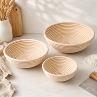 Panier de levage artisanal en rotin indonésien pour la fabrication de pain au levain et les boulangeries professionnelles