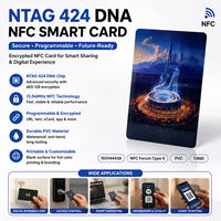 Carte intelligente NFC 424 DNA imprimable 13,56 MHz avec sécurité AES-128, carte PVC programmable avec URL pour la protection de la marque et la conformité DPP européenne