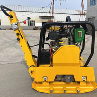 Compacteur à plaque vibrante portatif à essence bidirectionnel réversible AJZN FPC160, moteur 5,5 CV, roulement central 30KN