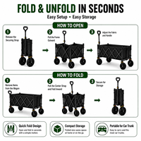 Chariot de camping portable NF-750, matériaux de qualité supérieure, tissu Oxford 600D double couche, pliable, multifonctionnel
