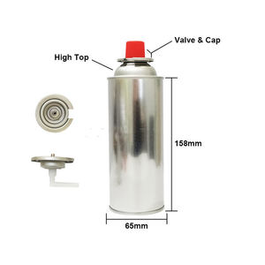 Bouteille de gaz butane vide à paroi droite en fer, impression CMJN, valve aérosol pour usage industriel, capacité 227 g, paroi de 1,2 mm, 65 mm - Product Image 4