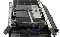 Robot de nettoyage automatique de panneaux solaires à rouleaux brosse, machine de nettoyage solaire commerciale pour toitures, 1500/heure, résistant au vent
