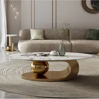 Juego de mesa de centro de Color dorado, mesa de té moderna de estilo árabe pulido, nuevo diseño de alta moda