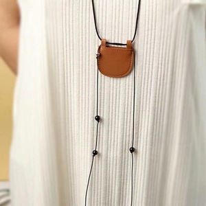 Creative Mini Crescent Bag Necklace Pouch <b>Purse</b> Vintage Suede Leather Genuine Leather <b>Small</b> Neck Chain Strap Bohemian Fashion - Product Image 3