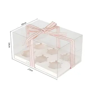 Grosir kotak plastik sekali pakai kotak kue kelas makanan transparan kustom