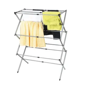 Esho-tendedero de ropa plegable de 3 niveles, estante de secado de toallas para interior y exterior