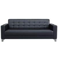 Ensemble de canapés de direction de luxe en cuir 3 places, canapé de réception pour PDG, mobilier moderne pour hall d'hôtel commercial, vente en gros