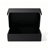 Boîte d'expédition en carton ondulé avec lamination mate noire, entièrement imprimée à l'intérieur et à l'extérieur, avec logo, recyclable, écologique et durable