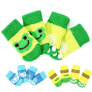 Günstiger Preis Super Cute Frog Premium rutsch feste Gummi Anti-Rutsch-Pfoten form Haustier Socken für Hartholz böden für Hunde