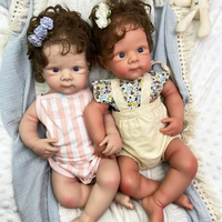 Poupée Reborn Fille 20 pouces en Silicone Intégral, Style Sucette, Cheveux Bruns Implantés, Bettie, pour Réconfort et Décoration Photo