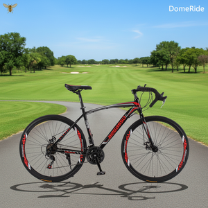 Vélo <span class=keywords><strong>de</strong></span> course tout-terrain pour adultes DomeRide 700c avec cadre en acier carbone, fourche à suspension, guidon courbé, pour hommes et femmes - Product Image 1