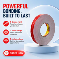 Cinta de espuma acrílica de doble cara 3M VHB 5952 troquelada, sensible a la presión, de fusión en caliente, 1.1mm, impermeable, resistente a altas temperaturas, para enmascarar y señalar.