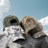 Casquette tactique vintage 6 panneaux en camouflage numérique, non structurée, pour la chasse au canard, modèle blanc camouflage, style Dad Hat