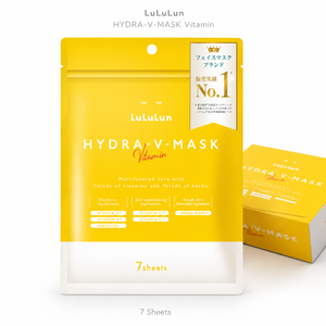 Masque en tissu quotidien éclaircissant les pores LuLuLun HYDRA-V-MASK Vitamine 7, 7 vitamines, 7 herbes, fabriqué au Japon, vente en gros - Product Image 1