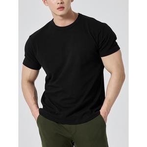 A07T New Summer Heavy Cotton Solid Blank Loose Neck T-shirt Short Sleeve Men's Student Couple Casual <b>Cheap</b> Foreign Trade - Product Image 2