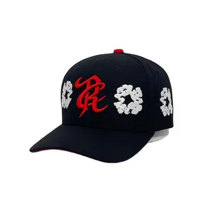 Nakış 6 paneller kavisli ağız beyzbol şapkası kırmızı mens beyzbol şapkası s özel nakış logo şapka ile en iyi fiyat